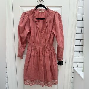 Ulla Johnson Helene Cotton Poplin Crochet Mini Dress – Size 4